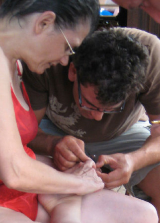 It was just a normal, wonderful day on a Blue Cruise off the coast of Turkey... then,while swimming near the shore, I pushed off a rock and within minutes, my entire foot was on fire! Luckily, Captain Mustafa was as skillful with needle, tweezers and knife as he was with his ship! Hours later, the sea urchins and I had parted company. And I didn't touch another rock for the rest of the cruise!